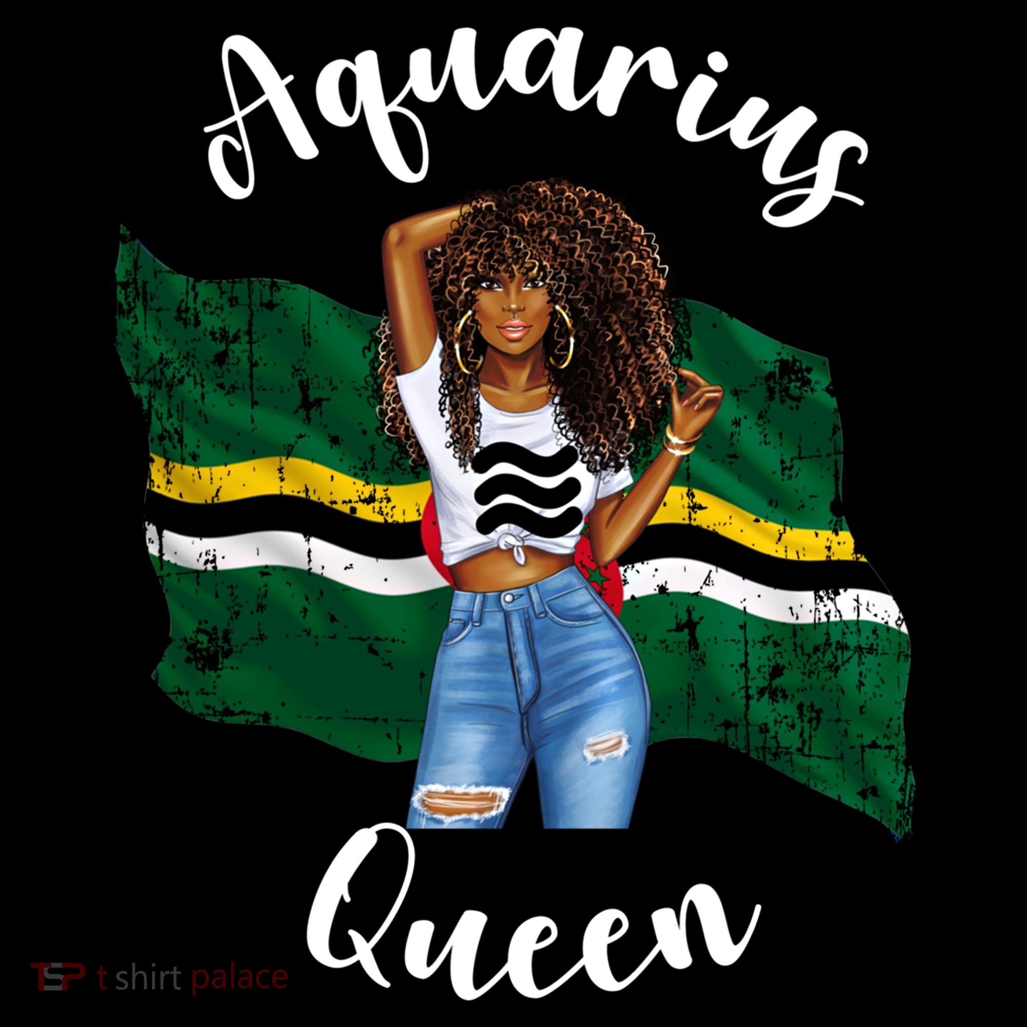 Afro Aquarius Queen From Dominica Zodiac Birthday Gift Coffee Mug