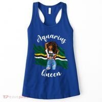 Afro Aquarius Queen From Dominica Zodiac Birthday Gift Women's Tank Top thumb 0