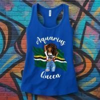 Afro Aquarius Queen From Dominica Zodiac Birthday Gift Women's Tank Top thumb 3