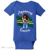 Afro Aquarius Queen From Dominica Zodiac Birthday Gift Baby Bodysuit thumb 0