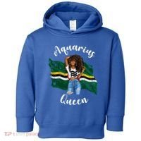 Afro Aquarius Queen From Dominica Zodiac Birthday Gift Toddler Hoodie thumb 0