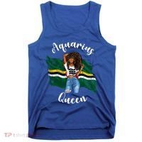 Afro Aquarius Queen From Dominica Zodiac Birthday Gift Tank Top thumb 0
