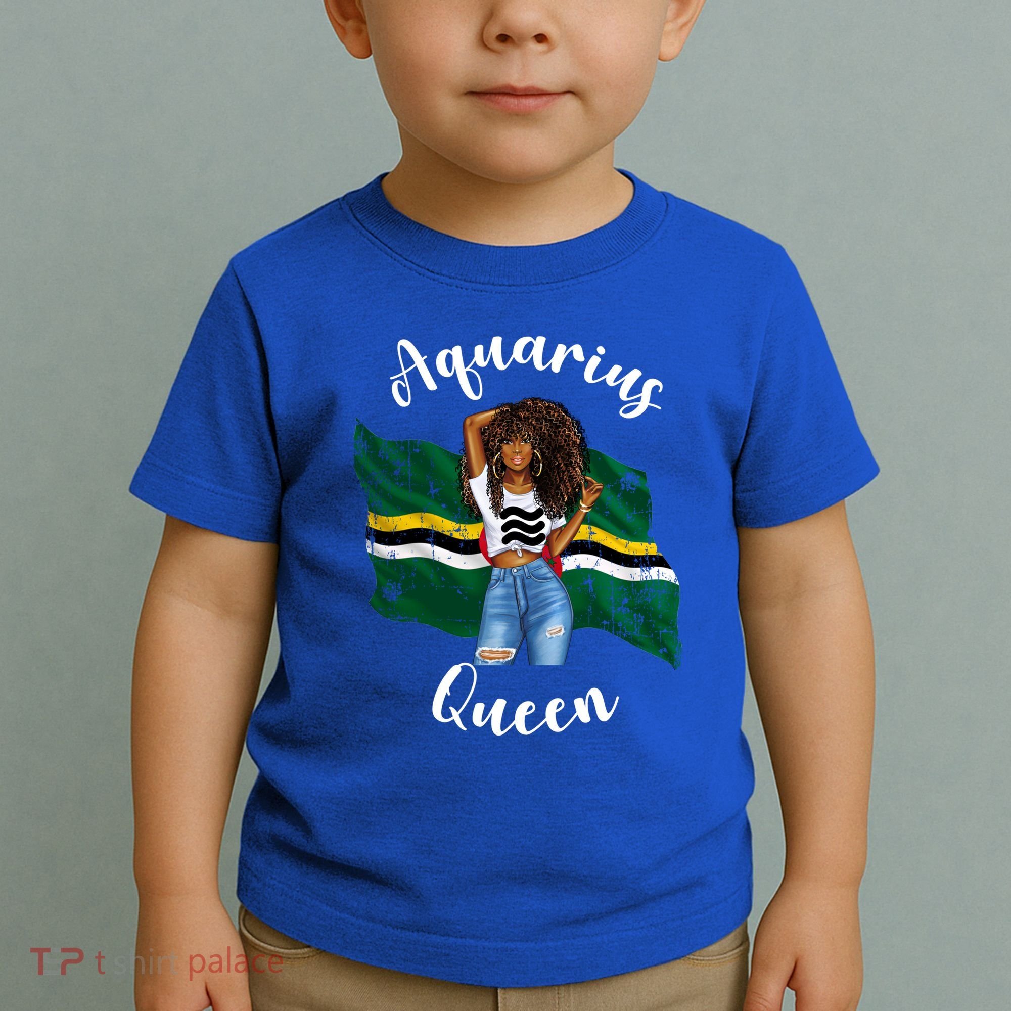 Afro Aquarius Queen From Dominica Zodiac Birthday Gift Toddler T-Shirt