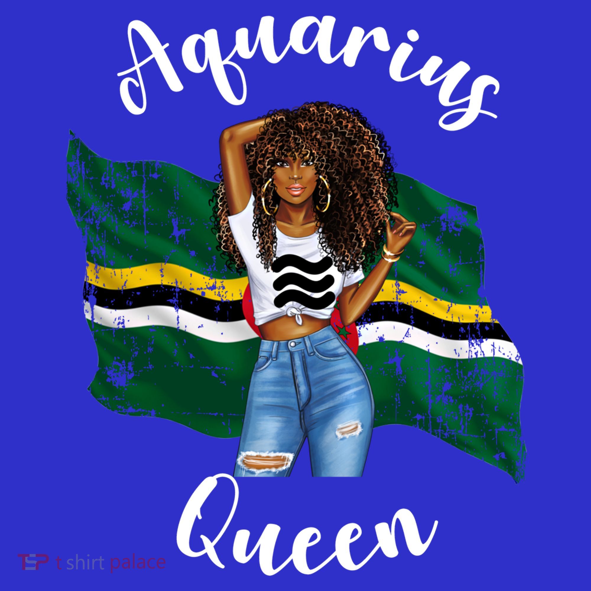 Afro Aquarius Queen From Dominica Zodiac Birthday Gift Kids Hoodie