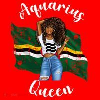 Afro Aquarius Queen From Dominica Zodiac Birthday Gift Santa Hat thumb 1