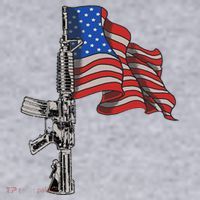 Ar15 Assault Rifle Usa Flag Gun Distressed American Flag Women's Sweatshirt thumb 2