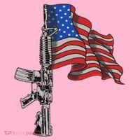 Ar15 Assault Rifle Usa Flag Gun Distressed American Flag Coaster thumb 2