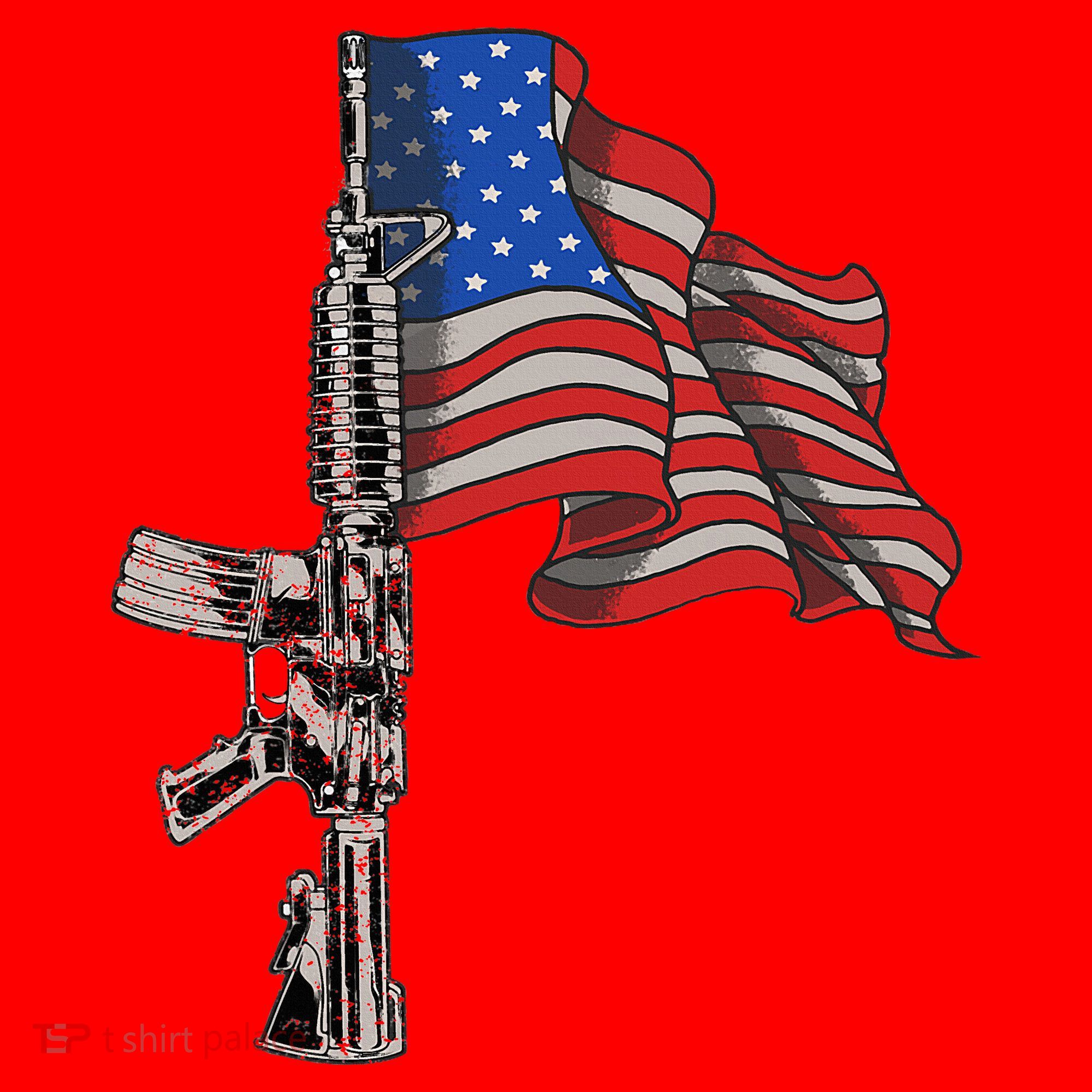 Ar15 Assault Rifle Usa Flag Gun Distressed American Flag Santa Hat