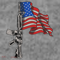 Ar15 Assault Rifle Usa Flag Gun Distressed American Flag Toddler Hoodie thumb 2