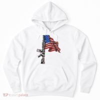 Ar15 Assault Rifle Usa Flag Gun Distressed American Flag Hoodie thumb 0