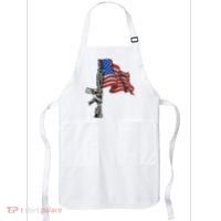 Ar15 Assault Rifle Usa Flag Gun Distressed American Flag Apron thumb 0