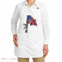 Ar15 Assault Rifle Usa Flag Gun Distressed American Flag Apron thumb 2