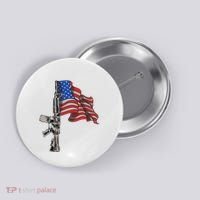 Ar15 Assault Rifle Usa Flag Gun Distressed American Flag Button thumb 0