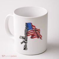 Ar15 Assault Rifle Usa Flag Gun Distressed American Flag Coffee Mug thumb 0