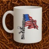 Ar15 Assault Rifle Usa Flag Gun Distressed American Flag Coffee Mug thumb 2