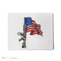 Ar15 Assault Rifle Usa Flag Gun Distressed American Flag Mousepad thumb 0