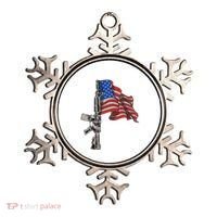 Ar15 Assault Rifle Usa Flag Gun Distressed American Flag Ornament thumb 0