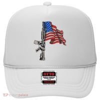 Ar15 Assault Rifle Usa Flag Gun Distressed American Flag Hat thumb 0