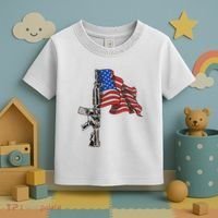 Ar15 Assault Rifle Usa Flag Gun Distressed American Flag Toddler T-Shirt thumb 3