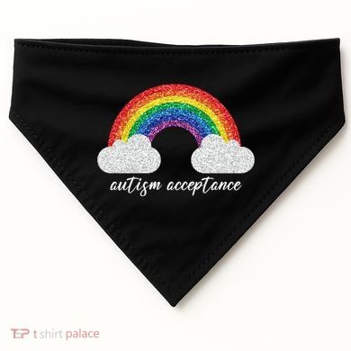 Autism Acceptance Rainbow USA-Made Doggie Bandana