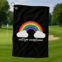 Autism Acceptance Rainbow Golf Towel thumb 1
