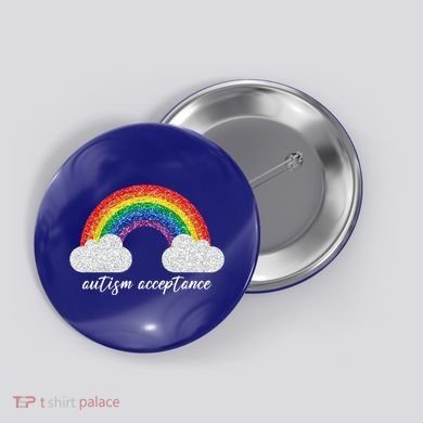 Autism Acceptance Rainbow Button