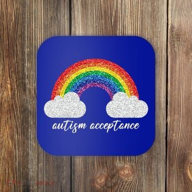 Autism Acceptance Rainbow Coaster