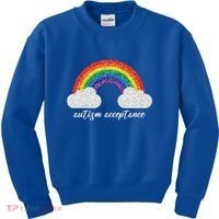 Autism Acceptance Rainbow Kids Sweatshirt thumb 0