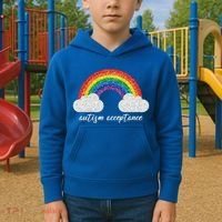 Autism Acceptance Rainbow Kids Hoodie thumb 2
