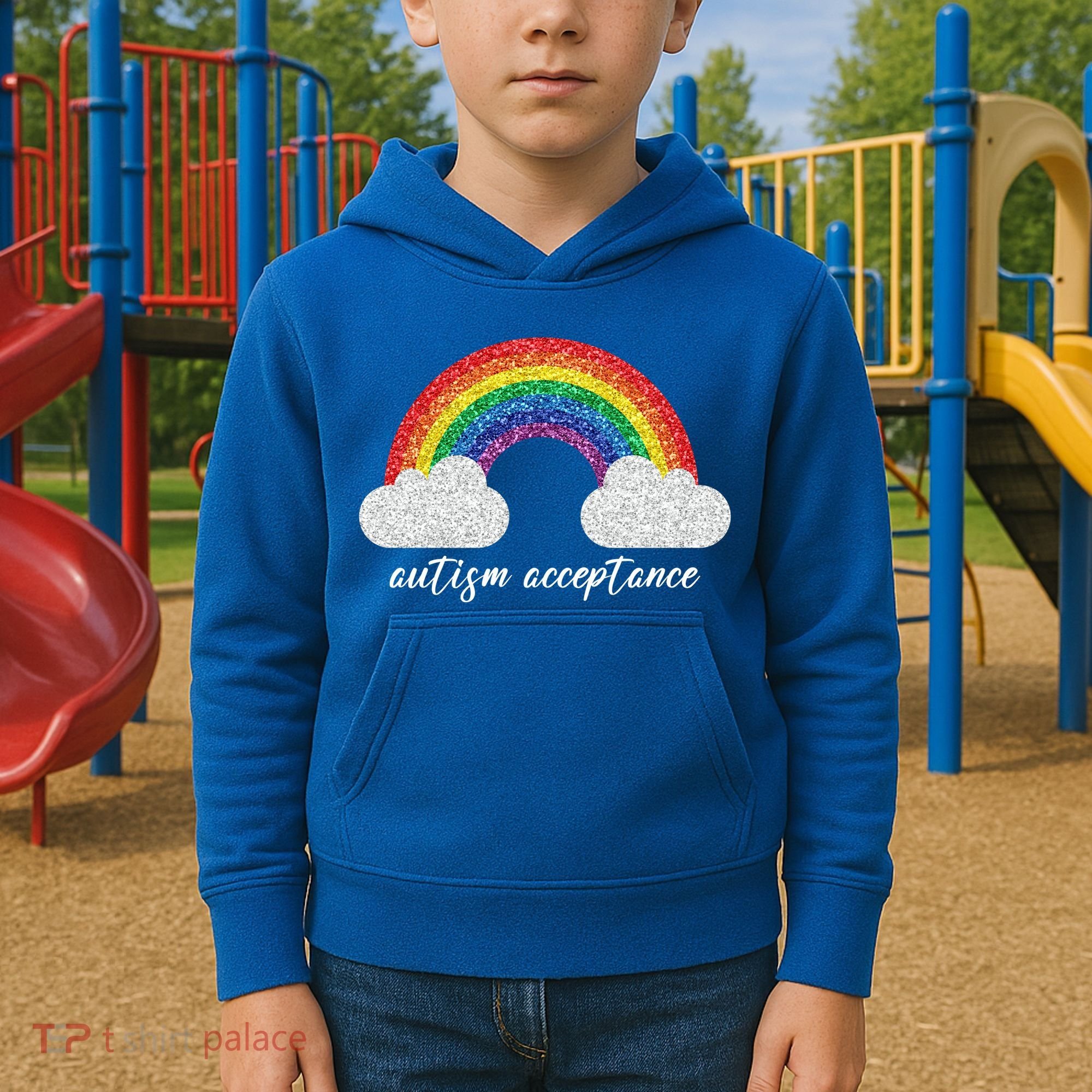 Autism Acceptance Rainbow Kids Hoodie