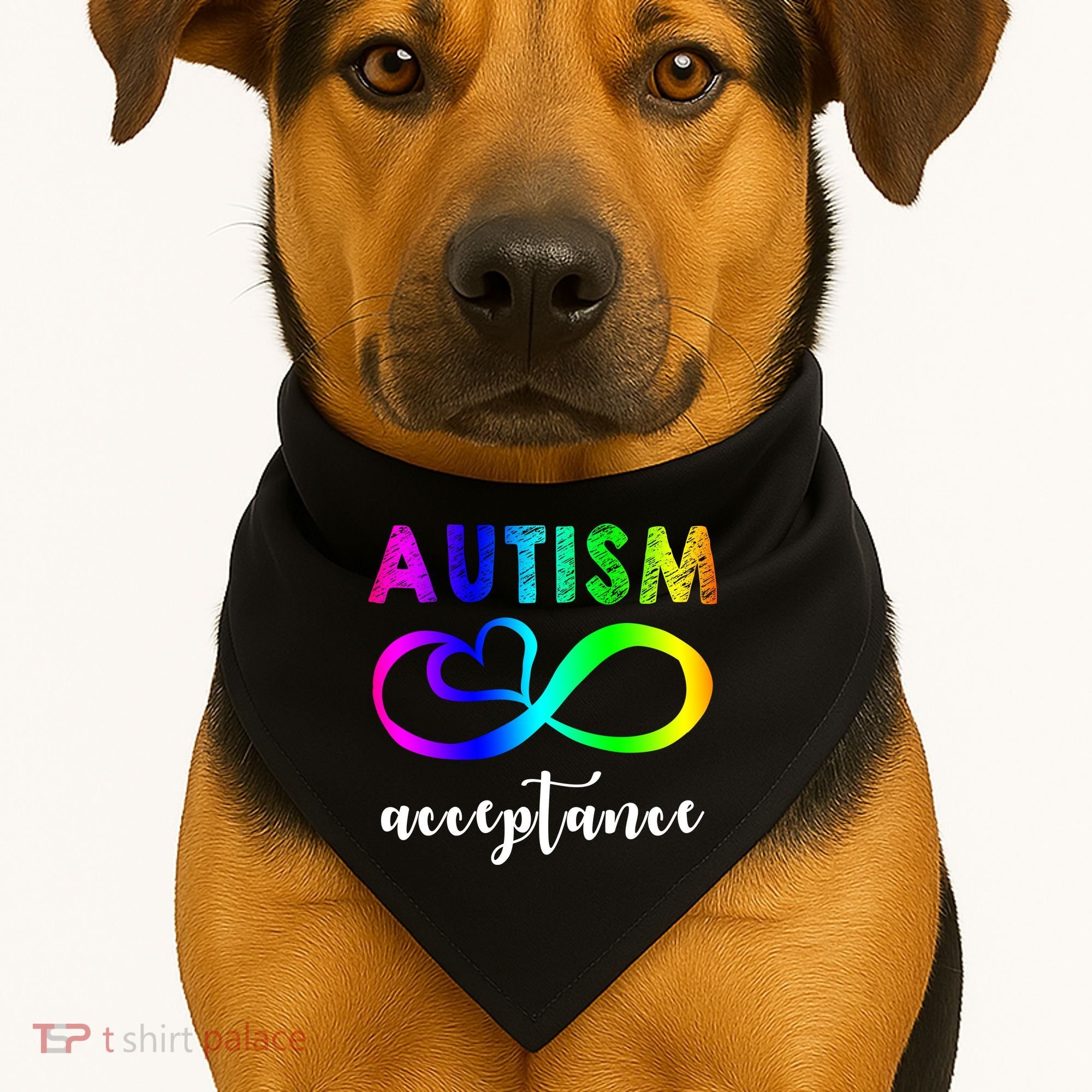 Autism Acceptance Rainbow USA-Made Doggie Bandana