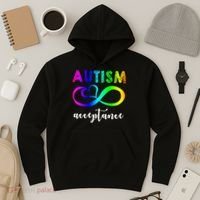 Autism Acceptance Rainbow Hoodie thumb 3