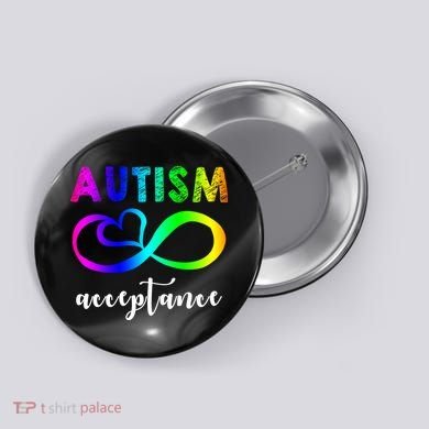 Autism Acceptance Rainbow Button