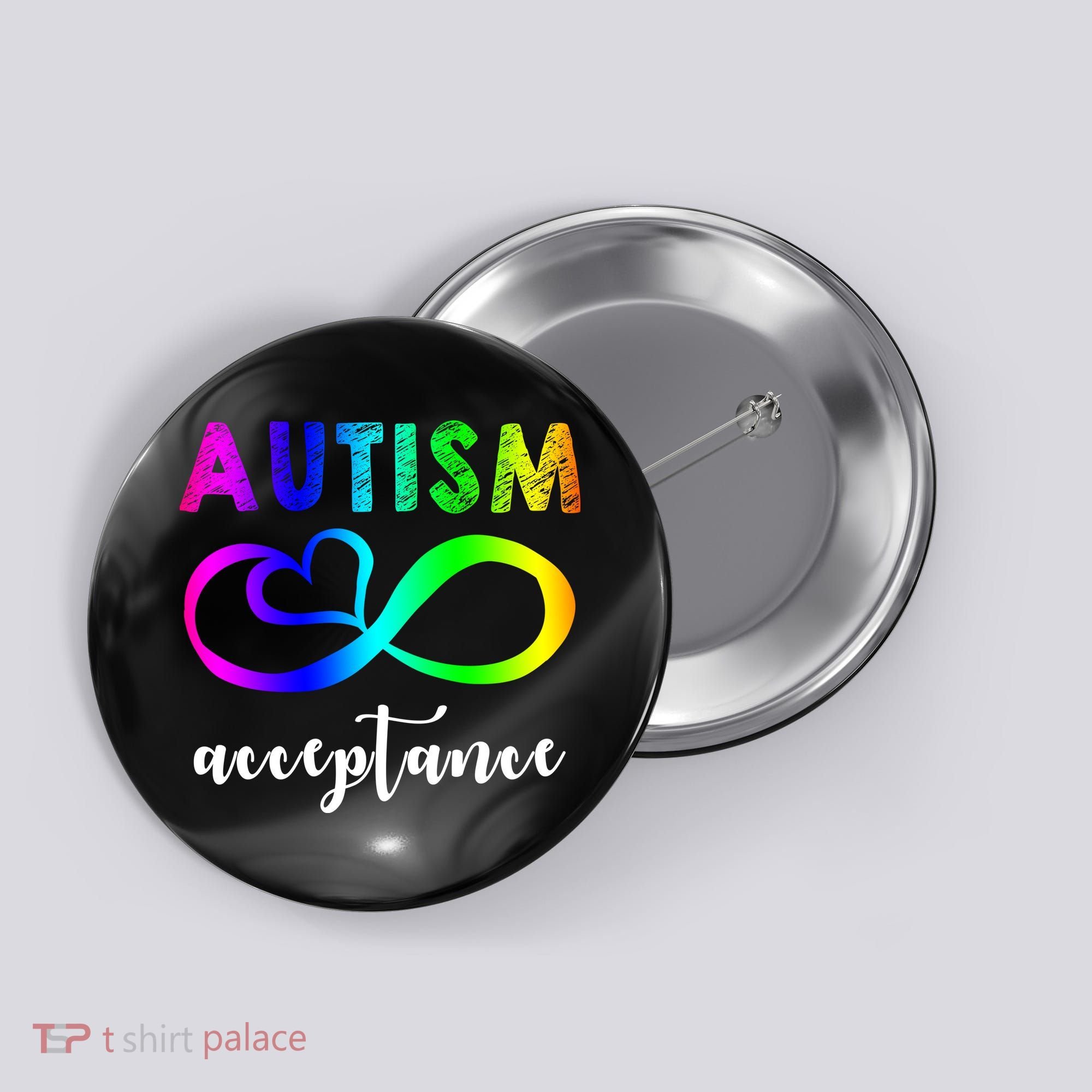 Autism Acceptance Rainbow Button