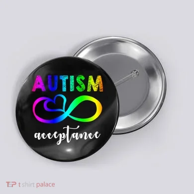 Autism Acceptance Rainbow Button