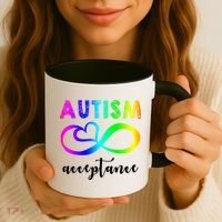 Autism Acceptance Rainbow Coffee Mug thumb 3