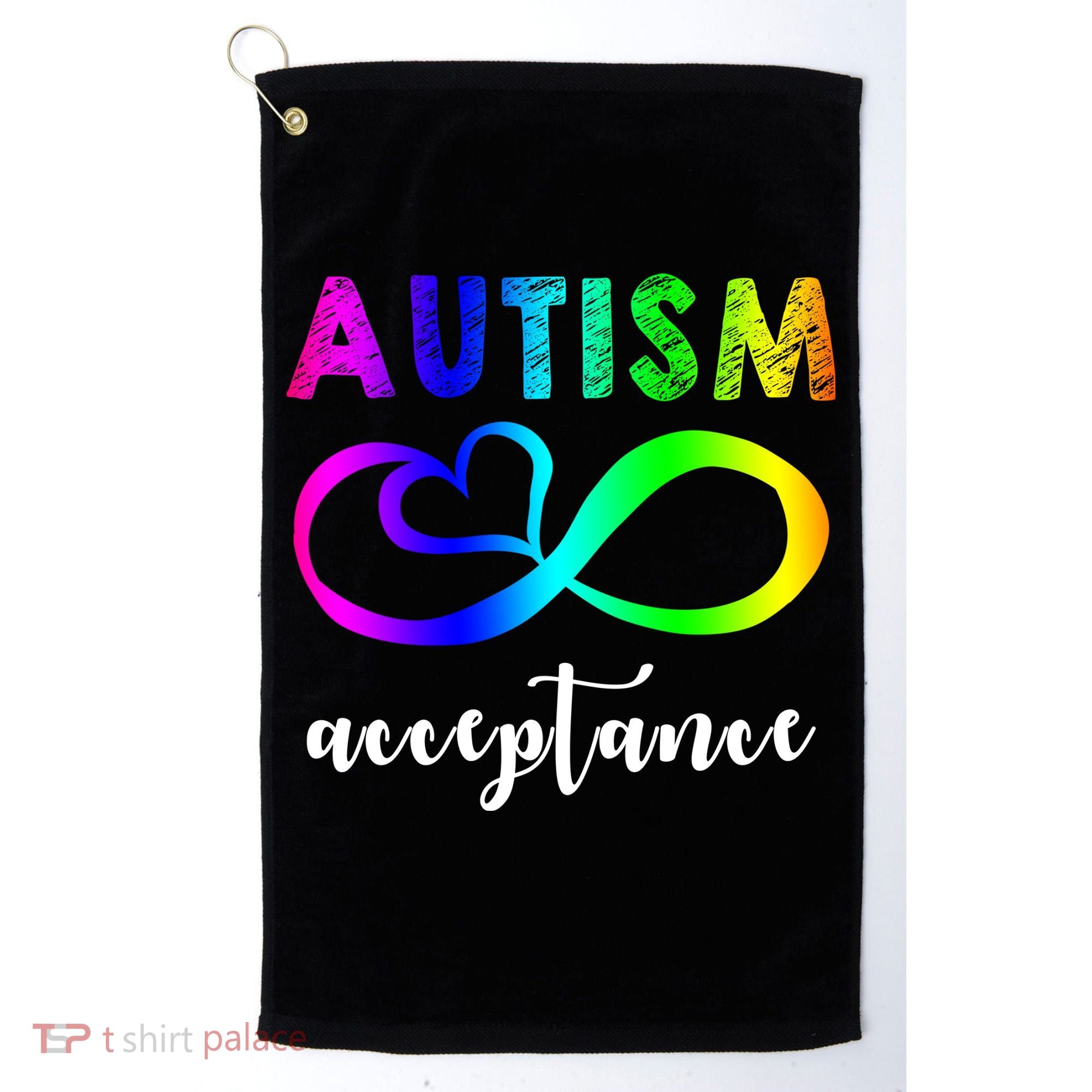 Autism Acceptance Rainbow Golf Towel