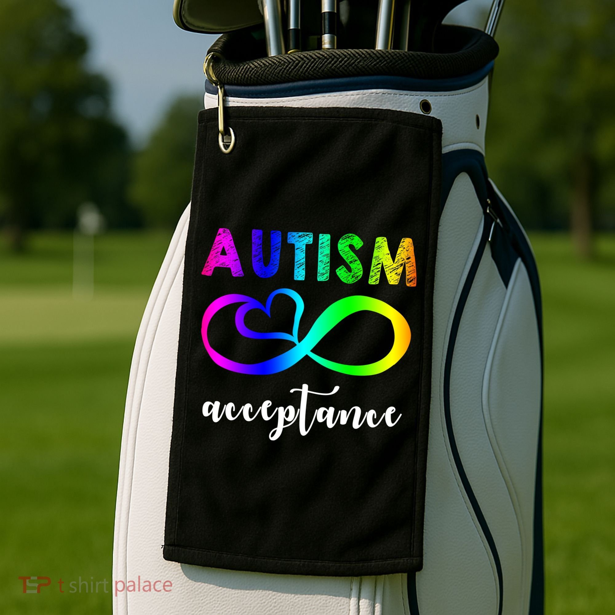 Autism Acceptance Rainbow Golf Towel