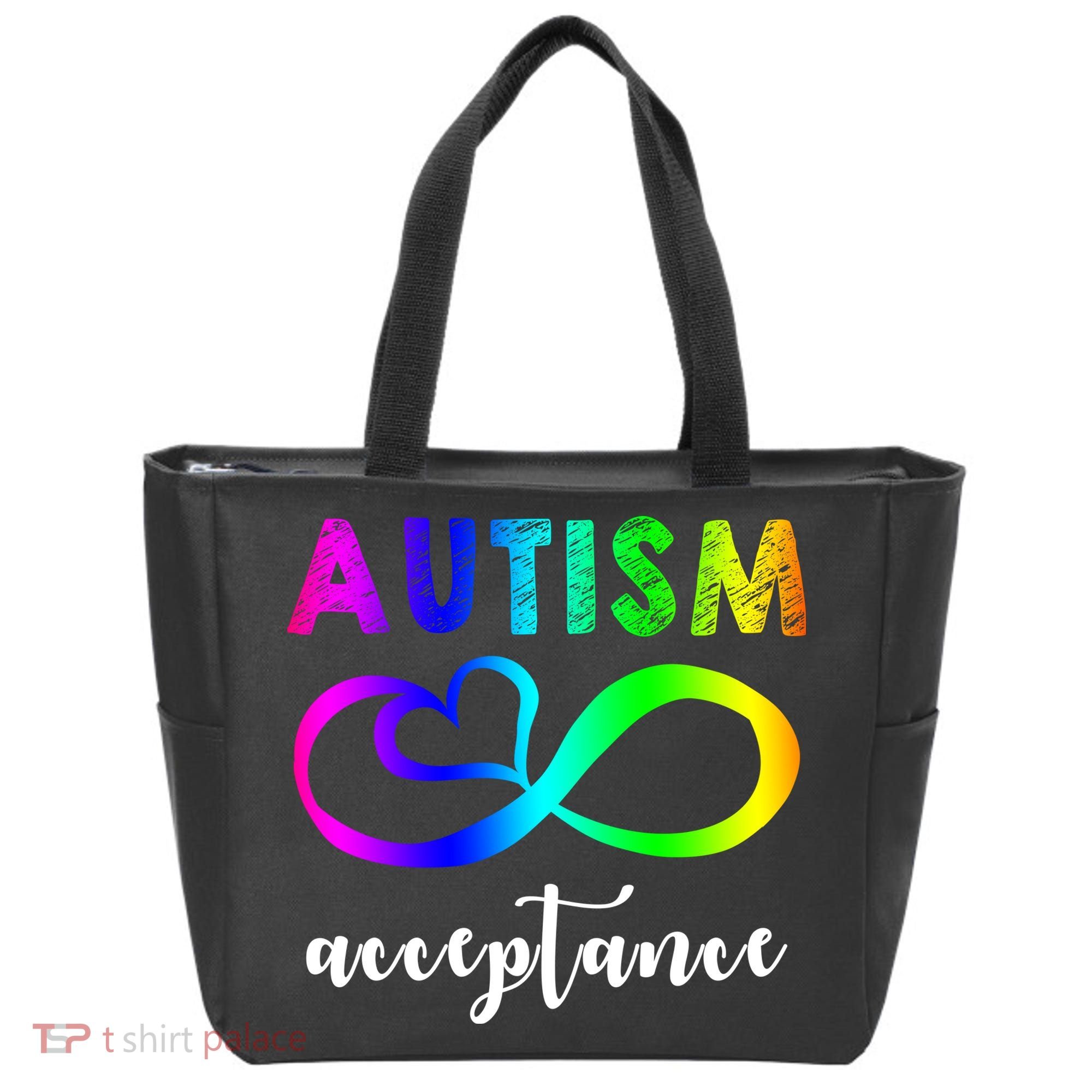 Autism Acceptance Rainbow Tote Bag