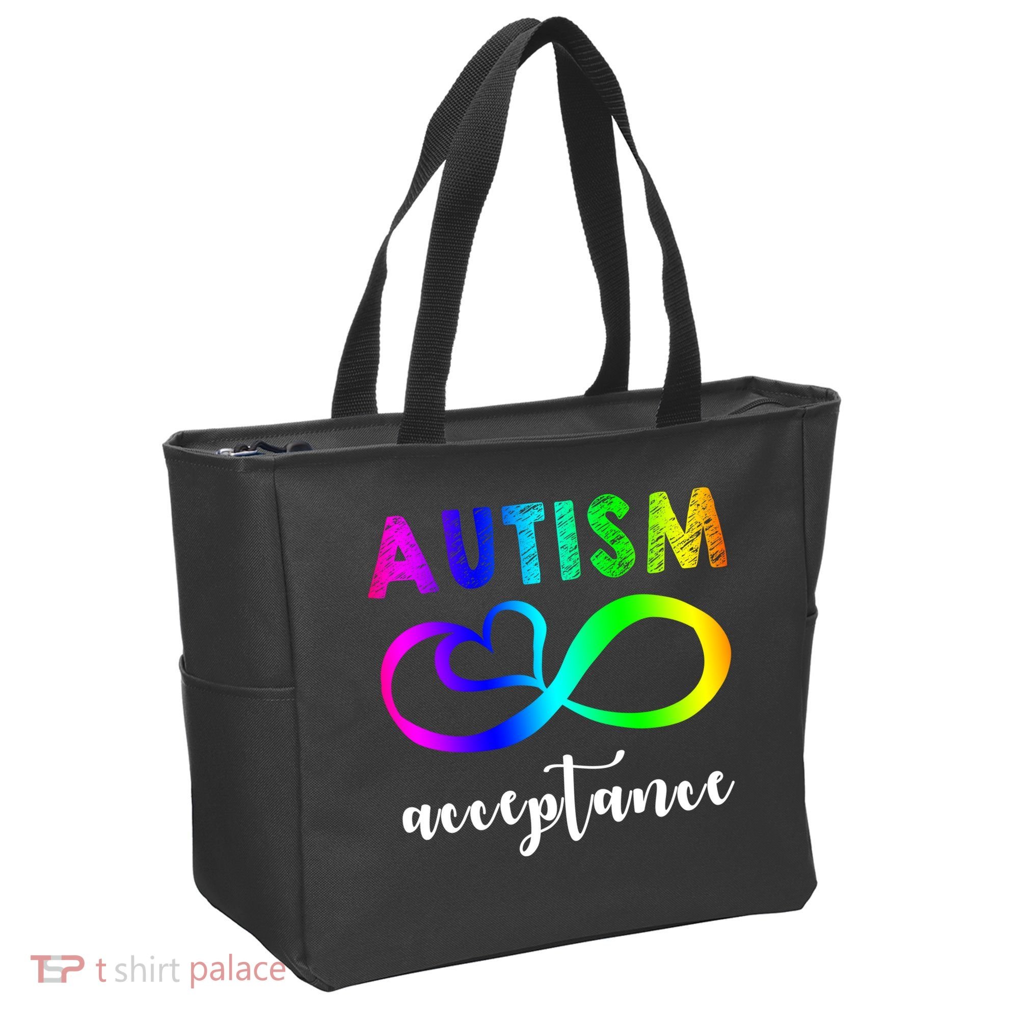 Autism Acceptance Rainbow Tote Bag