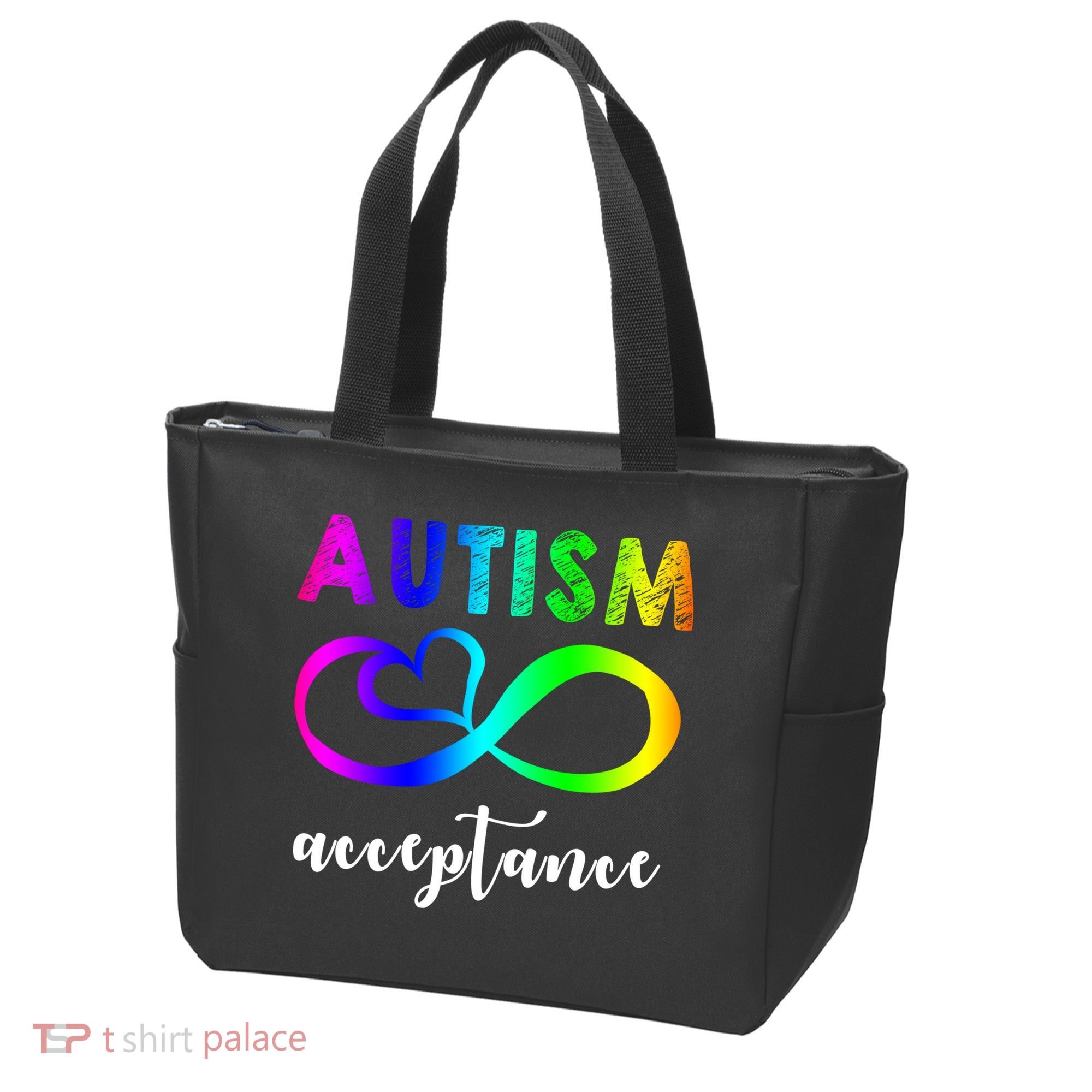 Autism Acceptance Rainbow Tote Bag