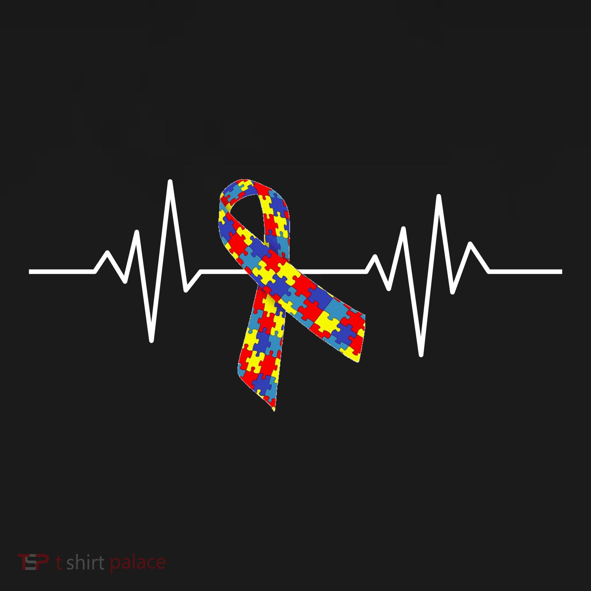 Autism Awareness Ribbon Heartbeat Doggie Tank