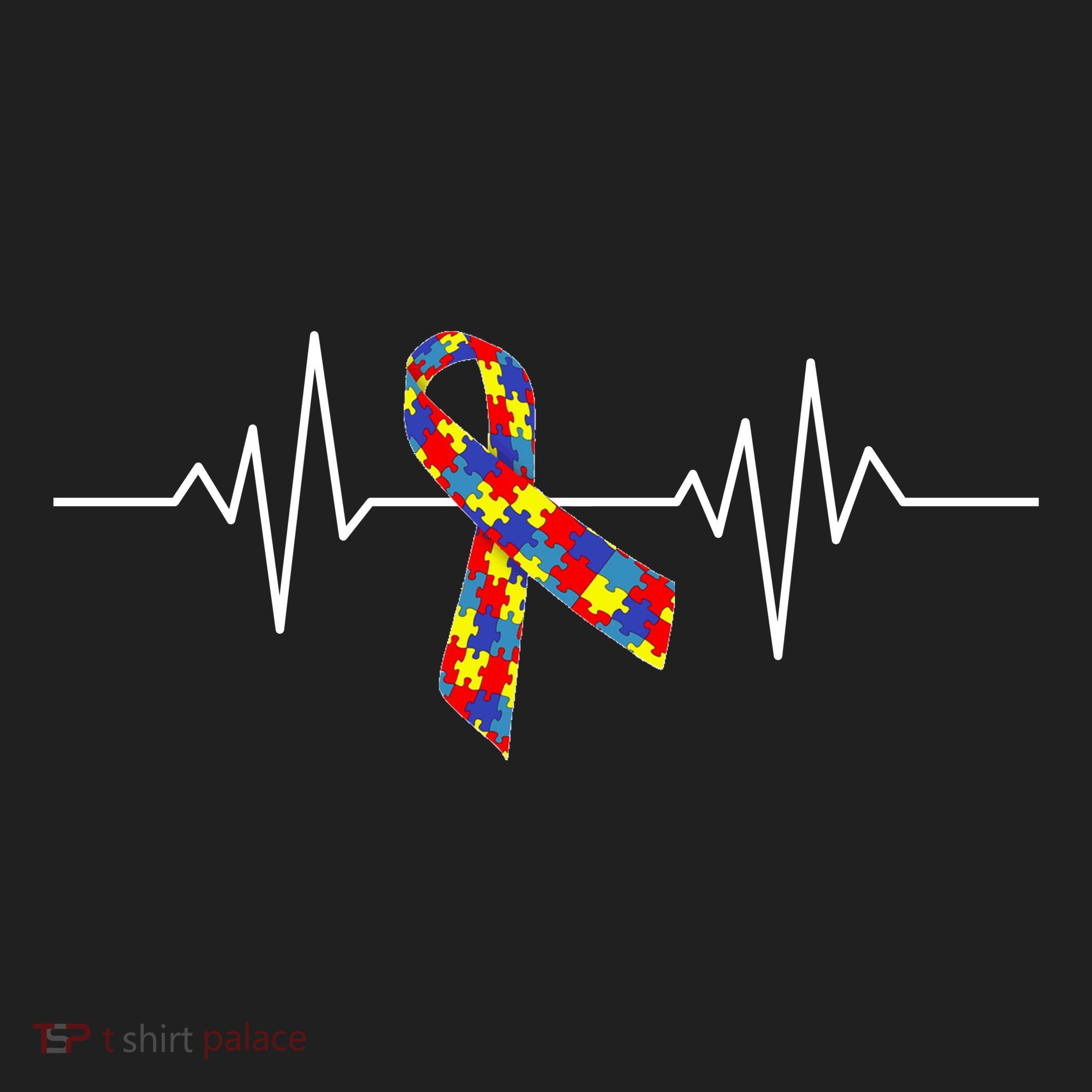 Autism Awareness Ribbon Heartbeat Beanie