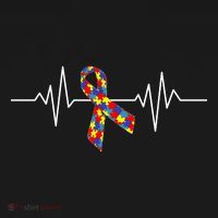 Autism Awareness Ribbon Heartbeat Women's Hoodie thumb 2
