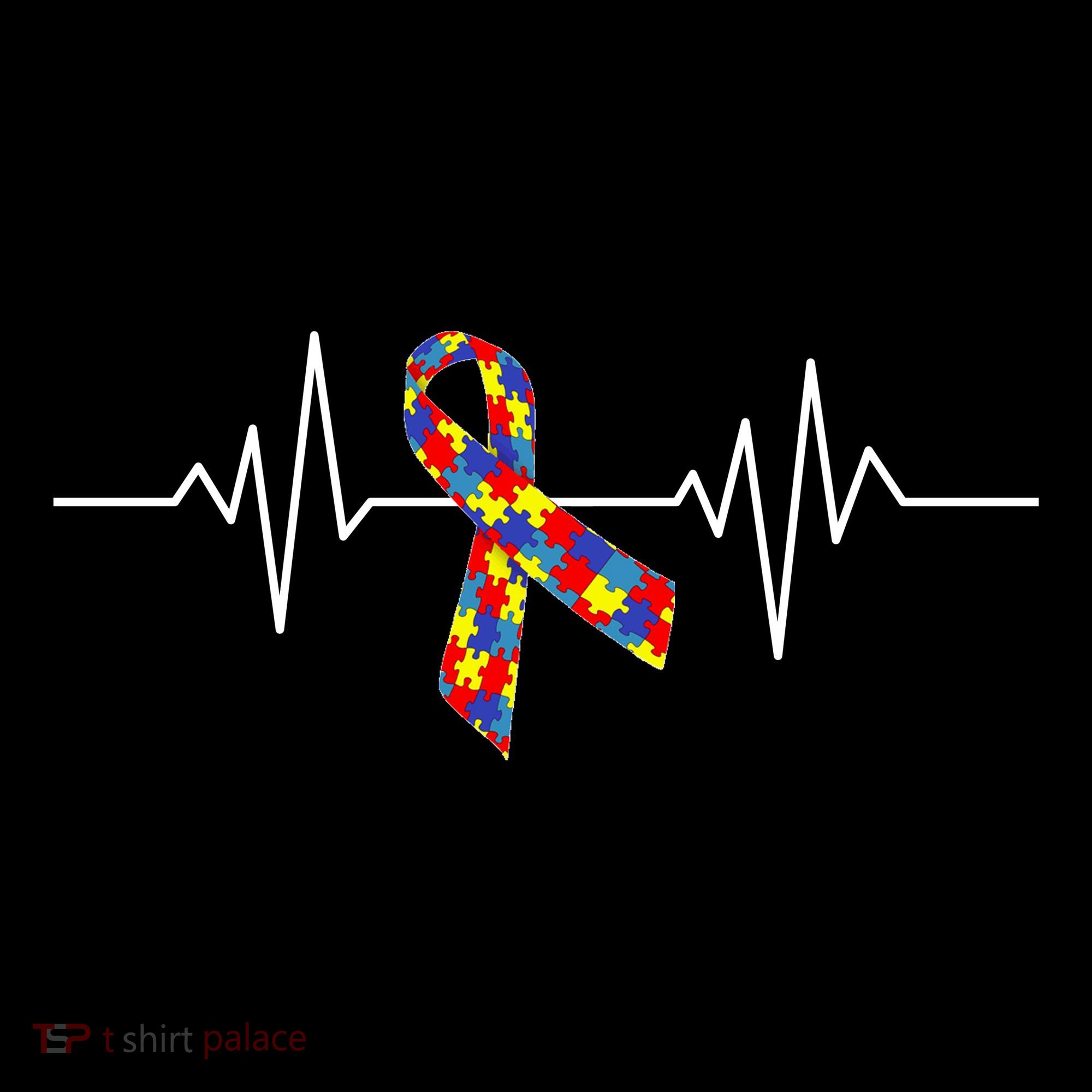 Autism Awareness Ribbon Heartbeat Women's Hoodie
