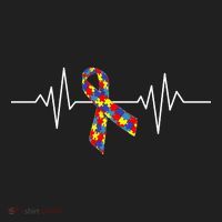 Autism Awareness Ribbon Heartbeat Hat thumb 2