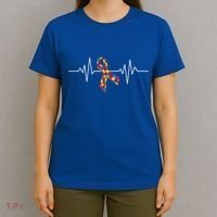 Autism Awareness Ribbon Heartbeat T-Shirt thumb 4