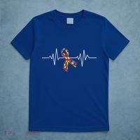 Autism Awareness Ribbon Heartbeat T-Shirt thumb 5