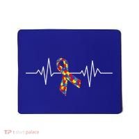 Autism Awareness Ribbon Heartbeat Mousepad thumb 0