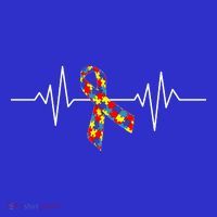 Autism Awareness Ribbon Heartbeat Mousepad thumb 1
